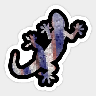 Red White Blue Mosaic Lizard Sticker